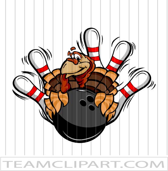 Cartoon Bowling Turkey | Easy to Edit Vector Images | EPS JPG and PNG