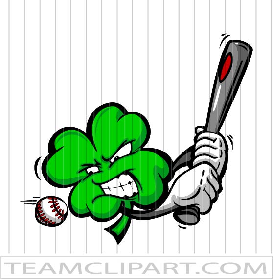 St Patricks Day Baseball - Leprechaun, Vector Format