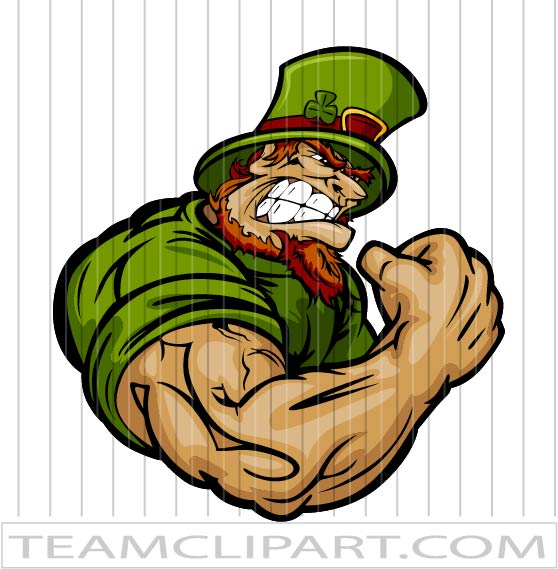 St Patricks Baseball Logo - Vector Clipart Leprechaun