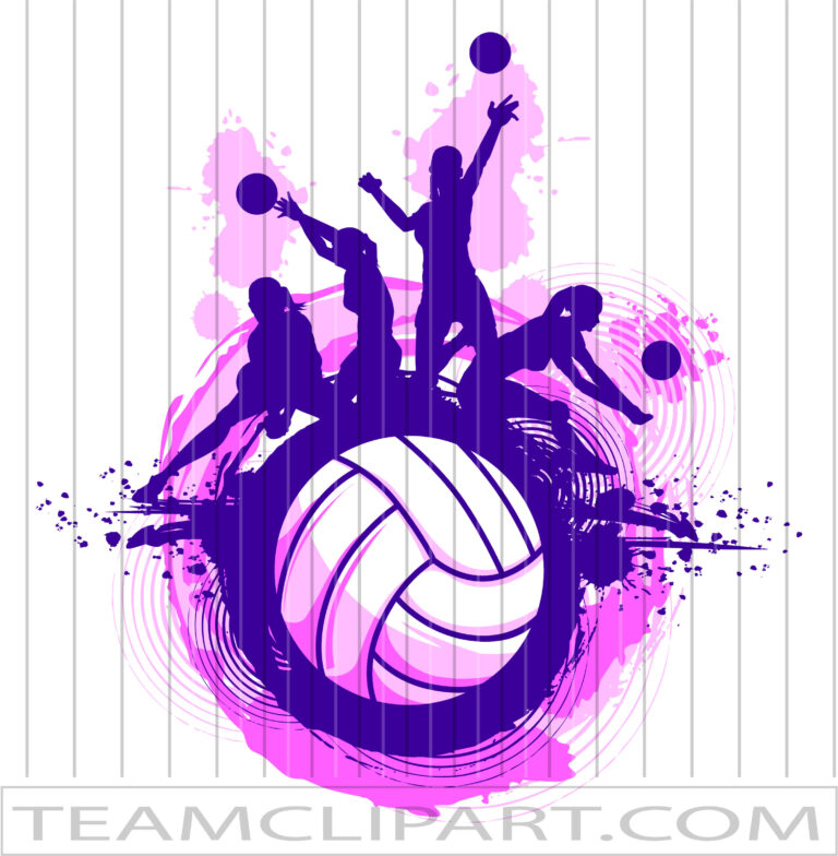 Girls Volleyball Silhouettes | Quality Clipart Images | AI JPG EPS PNG