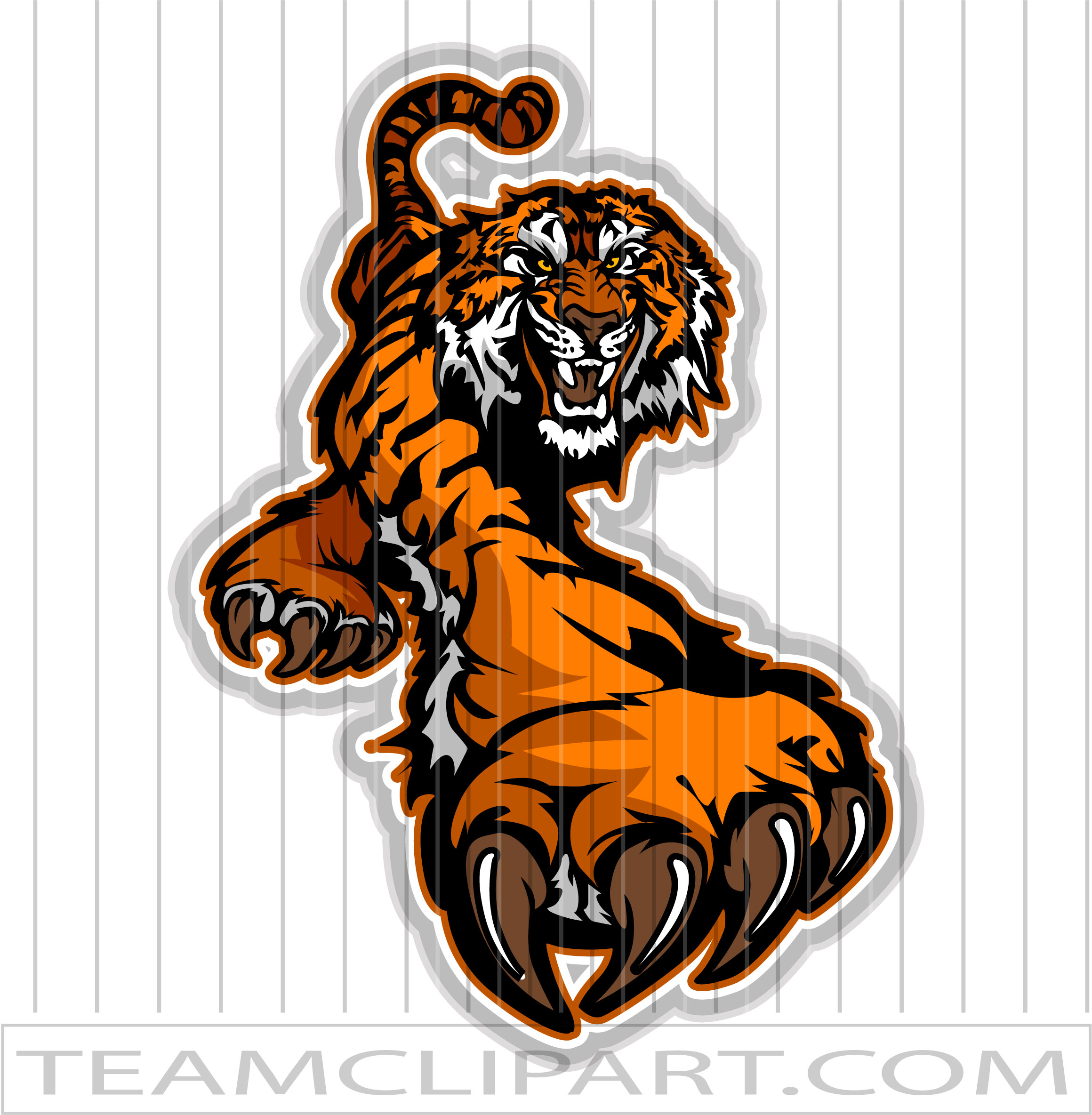 Prowling Tiger Mascot  Production Ready Artwork for T-Shirt Printing