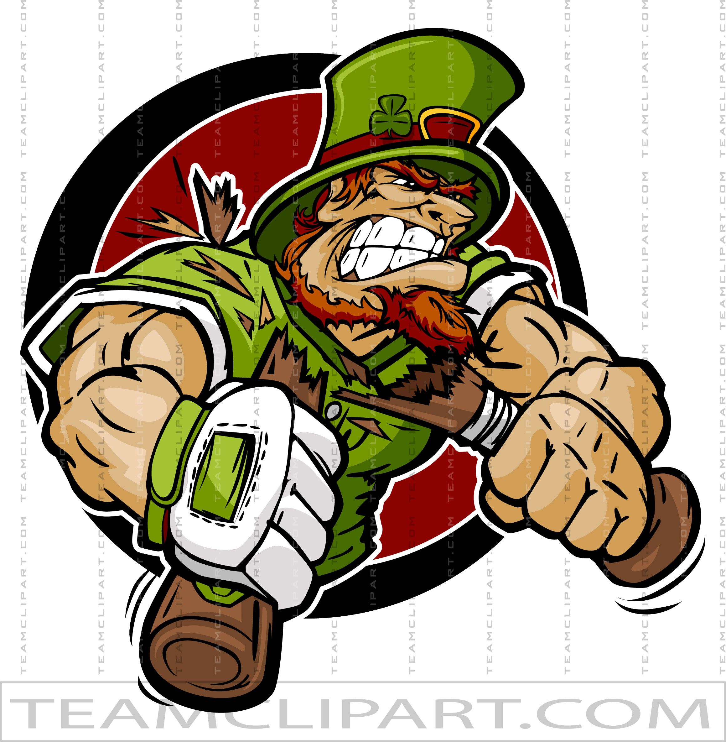 St Patricks Day Baseball - Leprechaun, Vector Format