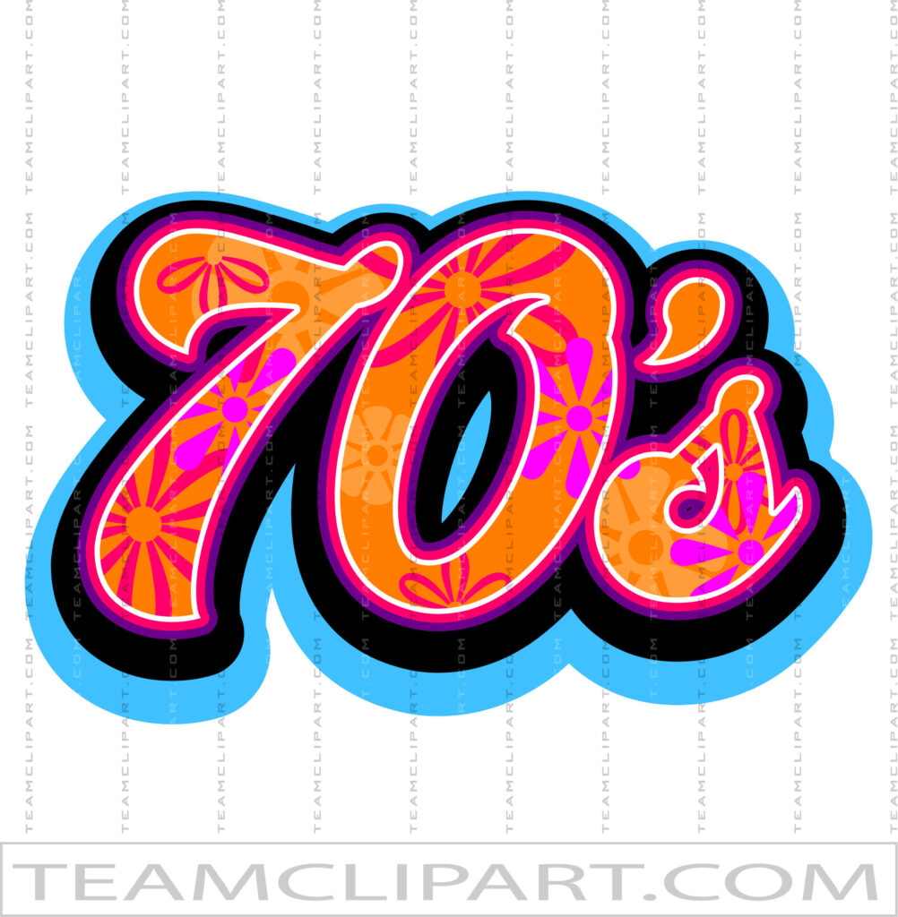 Retro Flower 70s Logo | Quality Clipart Images | AI JPG EPS PNG