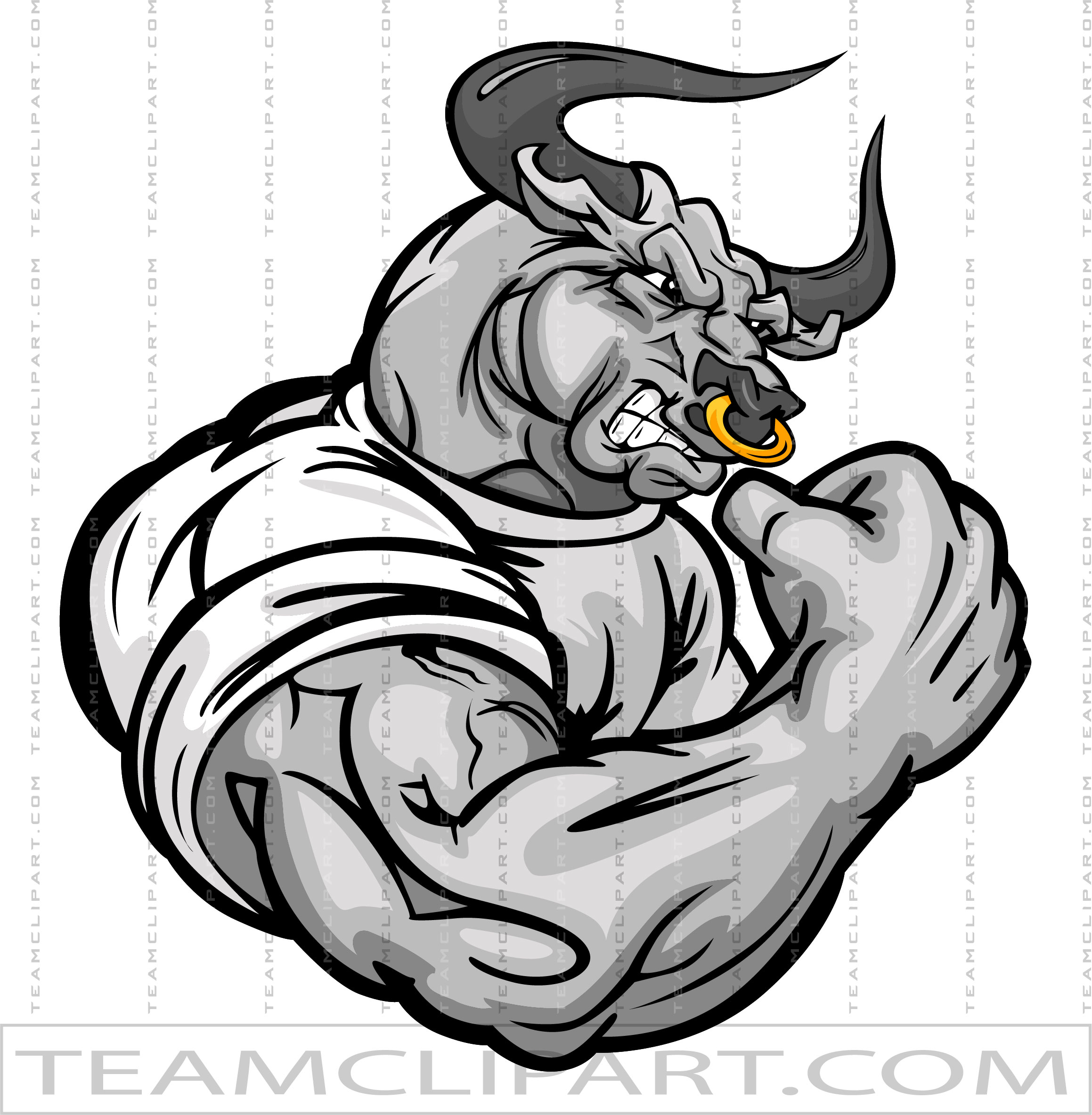 Strong Bull Cartoon Quality Clipart Images Ai Eps Png