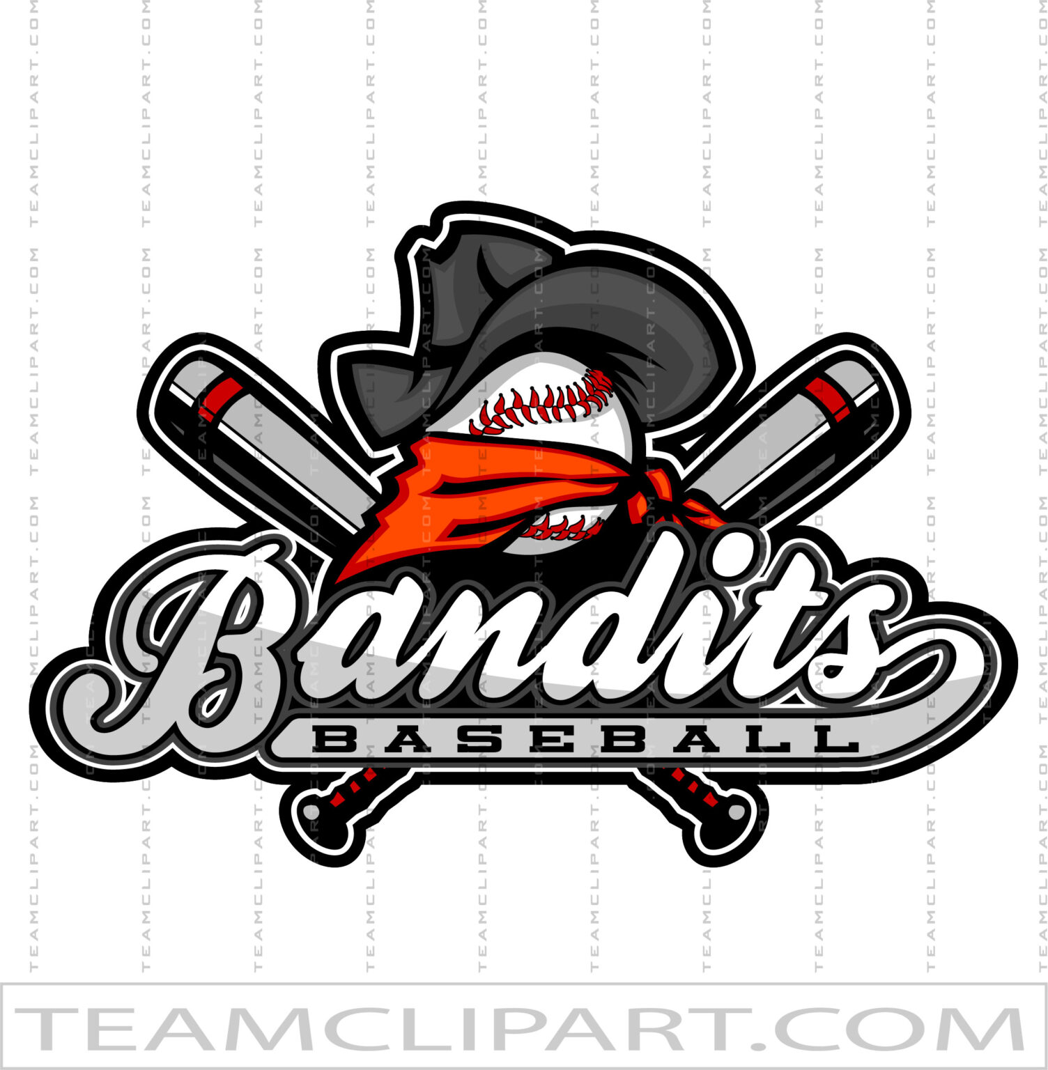 Bandits Baseball Team Logo | Clipart Images | AI JPG EPS PNG