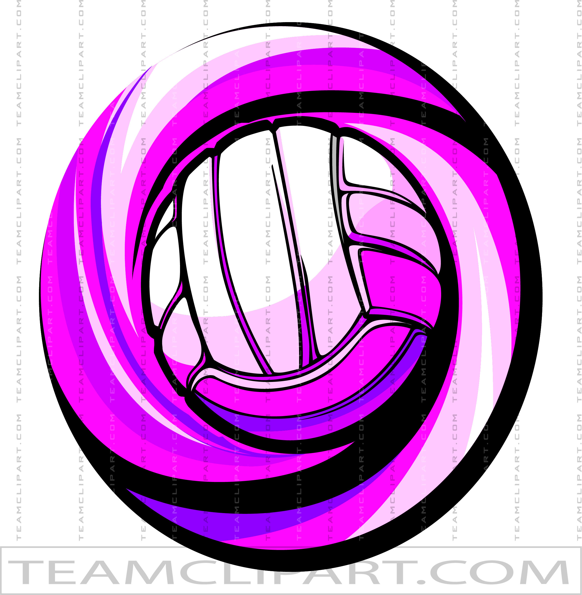 Christmas Volleyball Ribbon - Graphic Vector Volleyball Image