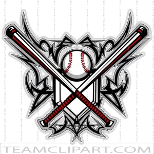 Crossed Baseball Bats Logo