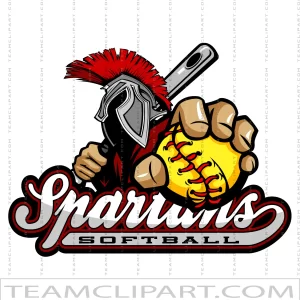 Spartan Softball Clipart